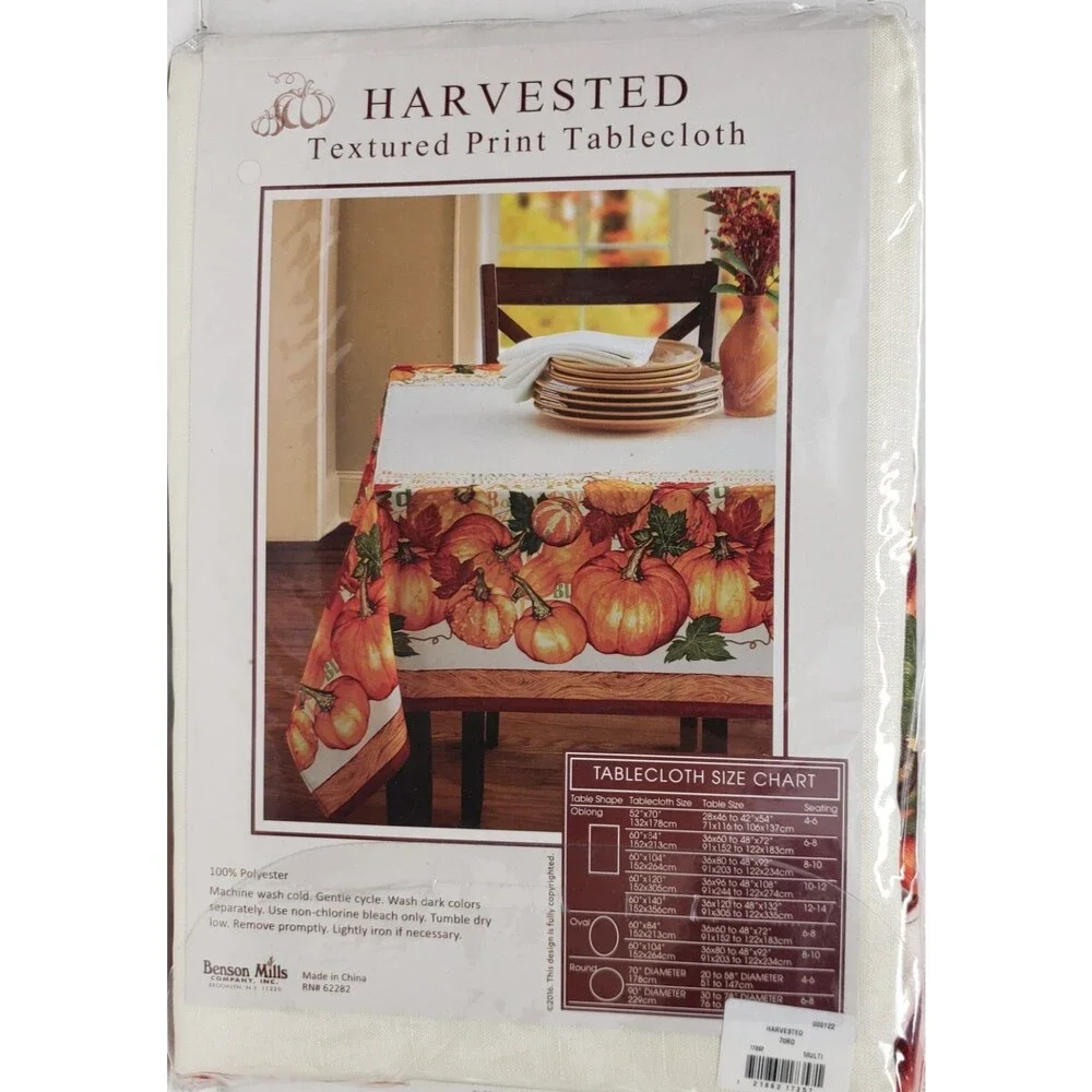 Printed Linen Tablecloth 70